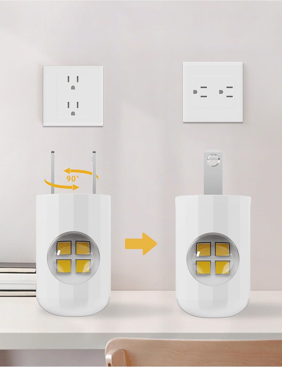 6 Pack LED Night light plug into wall Plug in Night Light, Automatic Dusk to Dawn Sensor, Wall Outlet Nightlight (3000K Soft white), for…