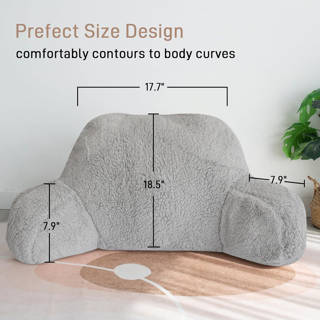 DMS PROTECTOR Reading Pillow for Sitting in Bed Adults/Kids/Teens, Bed Rest Wedge Backrest Pillows with Arms Back Support for Watchi…