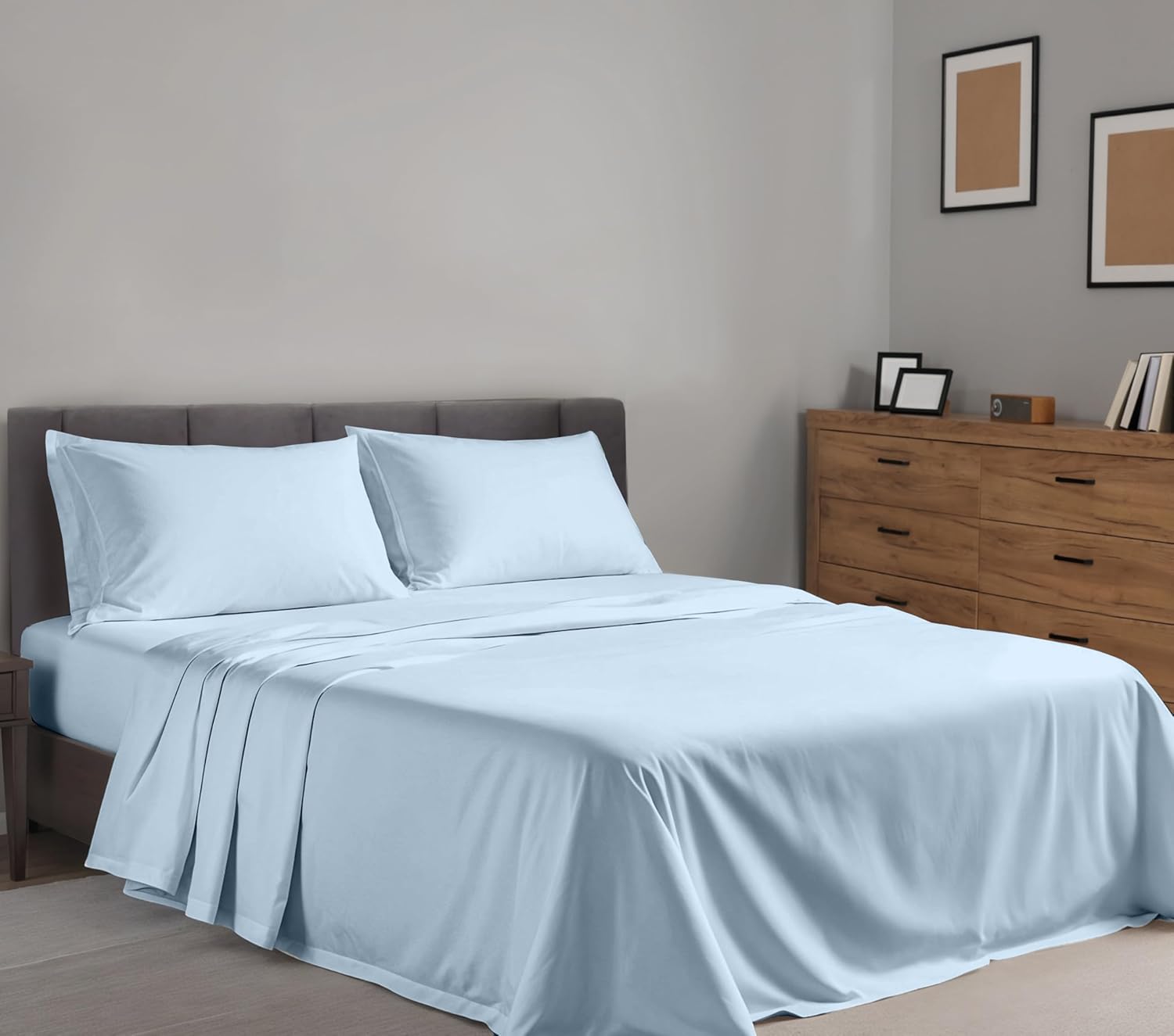 Ruvanti 100% Cotton Percale Sheets Full Size – Crisp Cooling Bed Sheets for Hot Sleepers, Deep Pocket 16”, Soft Breathable & Durable Hotel-…