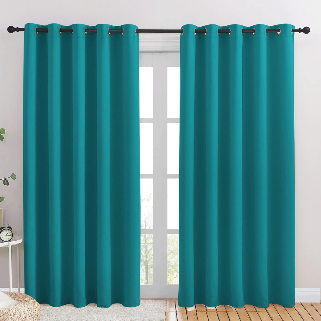 NICETOWN Blackout Draperies Curtains for Kids Room, Window Treatment Thermal Insulated Solid Grommet Blackout Drape Panels for Bedroom…