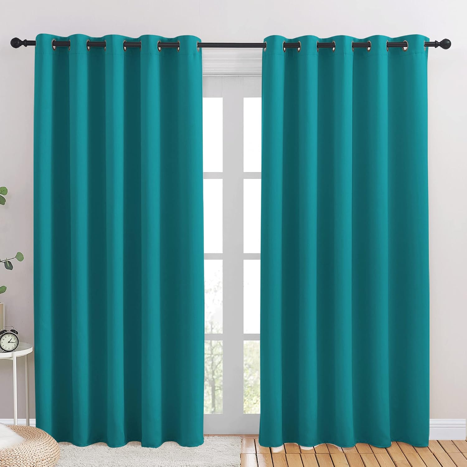 NICETOWN Blackout Draperies Curtains for Kids Room, Window Treatment Thermal Insulated Solid Grommet Blackout Drape Panels for Bedroom…