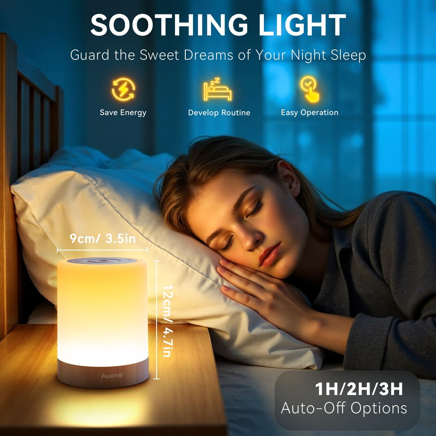 Auxmir Nursery Night Light for Baby, Rechargeable Touch Lamp for Breastfeeding & Diaper Changes, 256 RGB Colors 5 Brightness Levels, Timer,…