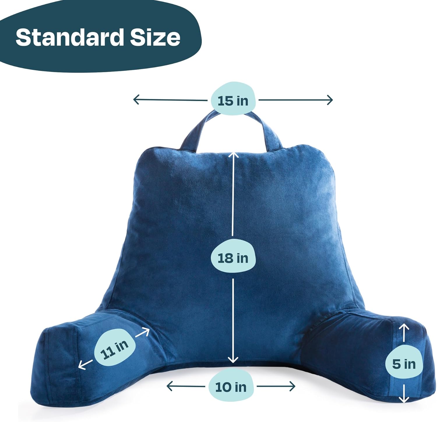 Linenspa Reading Pillow with Shredded Memory Foam- Back Pillow for Sitting in Bed, Reading, Gaming, Watching TV – Bed Chair with Arms…