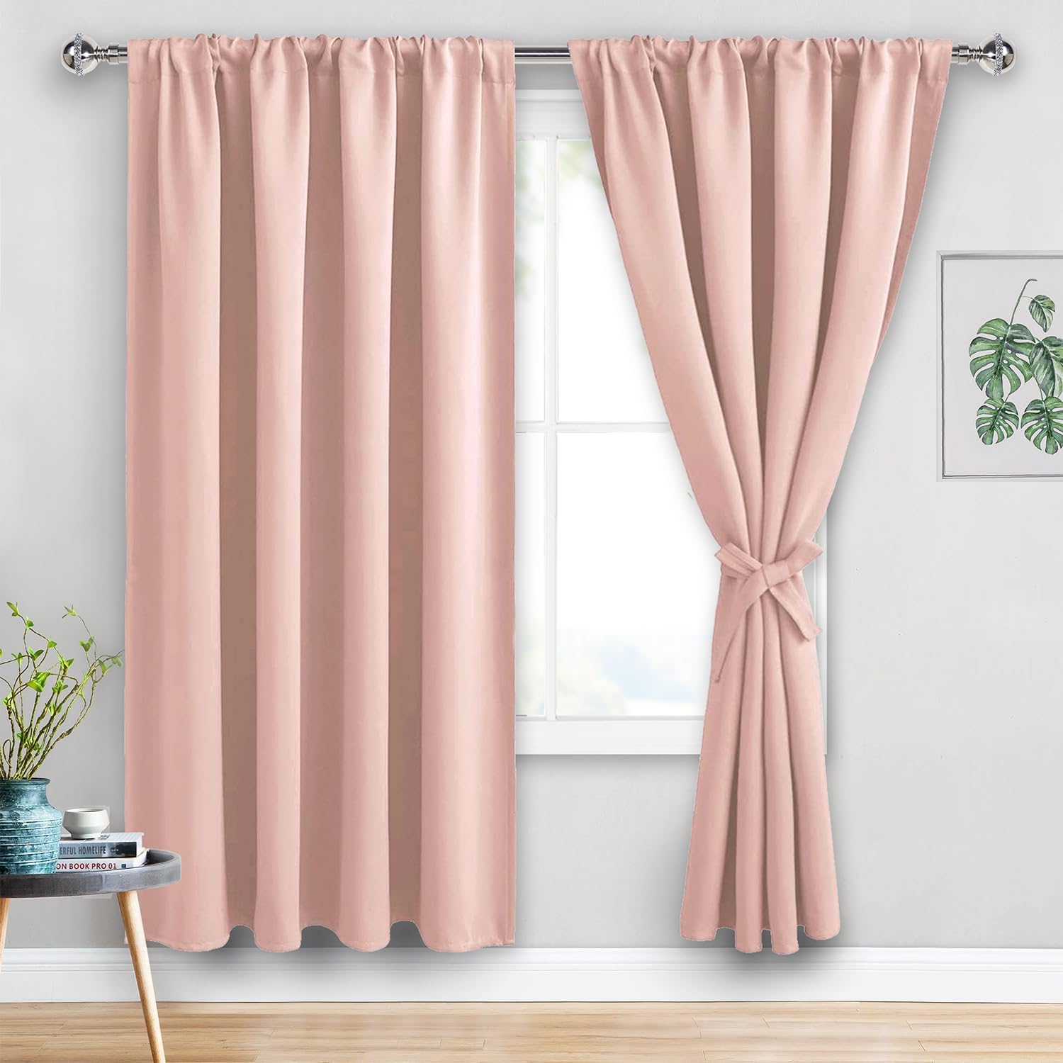 Jiuzhen Blackout Curtains for Bedroom - 60 Inch Extra Wide Thermal Insulated Room Darkening Privacy Soundproof Curtains for Living Room/Dor…