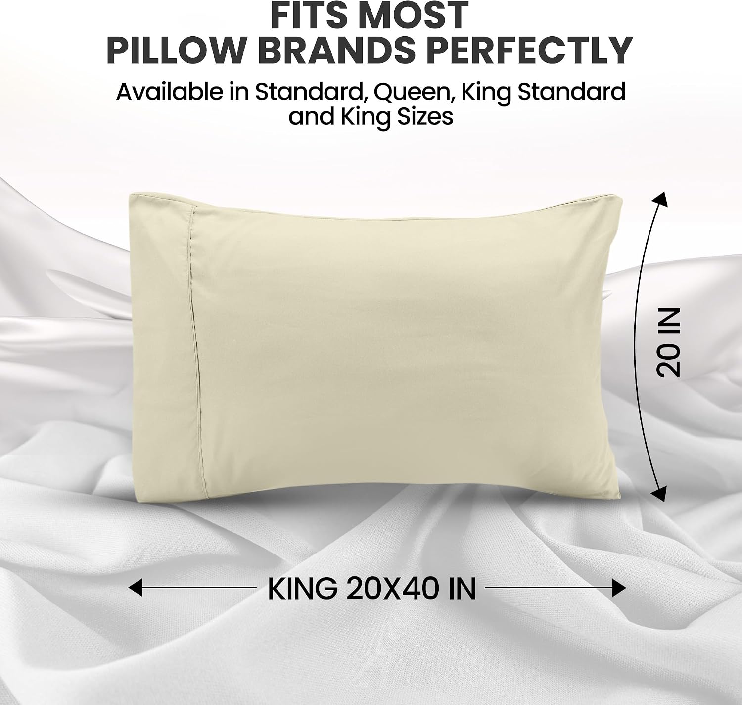 Utopiabedding Utopia Bedding Pillow Cases King Size 2-Pack – Soft Brushed Microfiber – Envelope Closure – Perfect for Hospitals, Hotels, Gu…