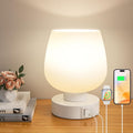 Touch Table Lamp for Nightstand - Bedside Lamp with USB C+A Charging Ports for Bedroom Living Room Night Stands, Desk Lamp with White…