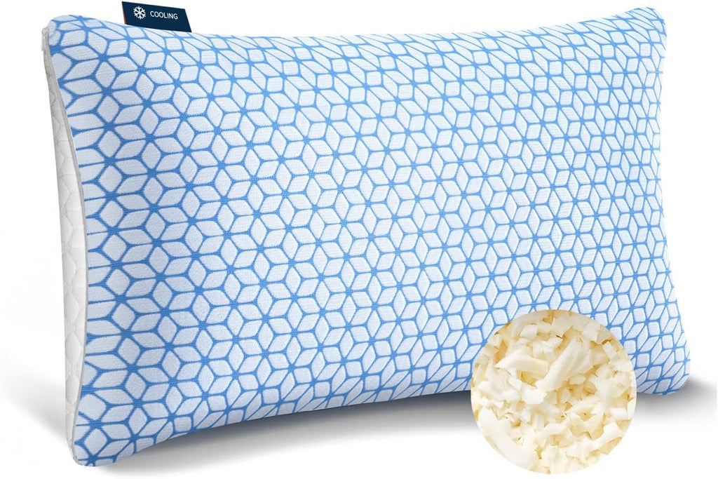 Love Attitude Bed Pillow King Size 1 Pack, Shredded Memory Foam Pillow Adjustable, Cooling Pillow Soft and Supportive for Side Back…