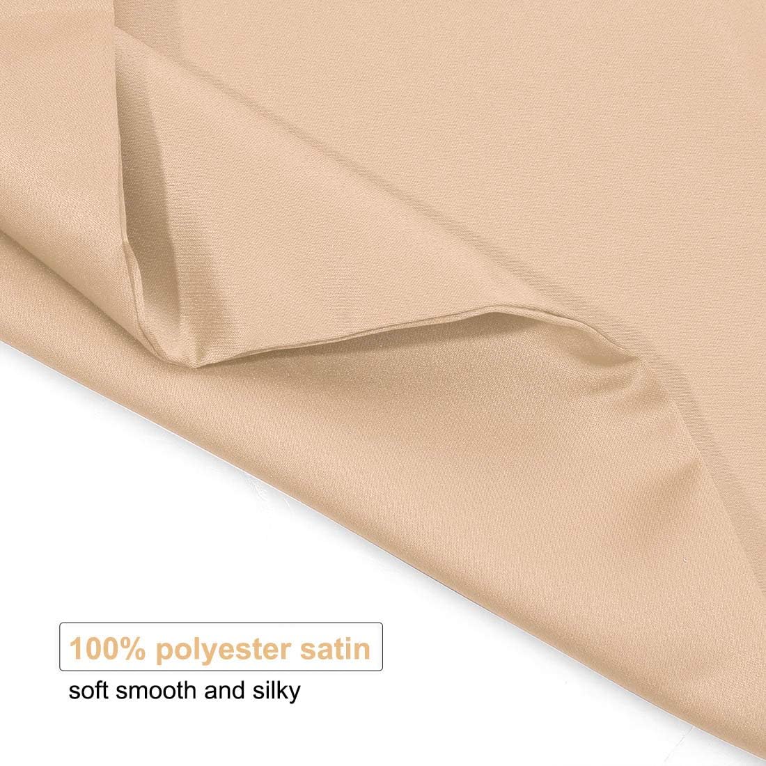 uxcell Standard Satin Pillowcase with Zipper, Super Soft and Luxury, Silky Pillow Cases Covers Set of 2, 21"x27", Champagne