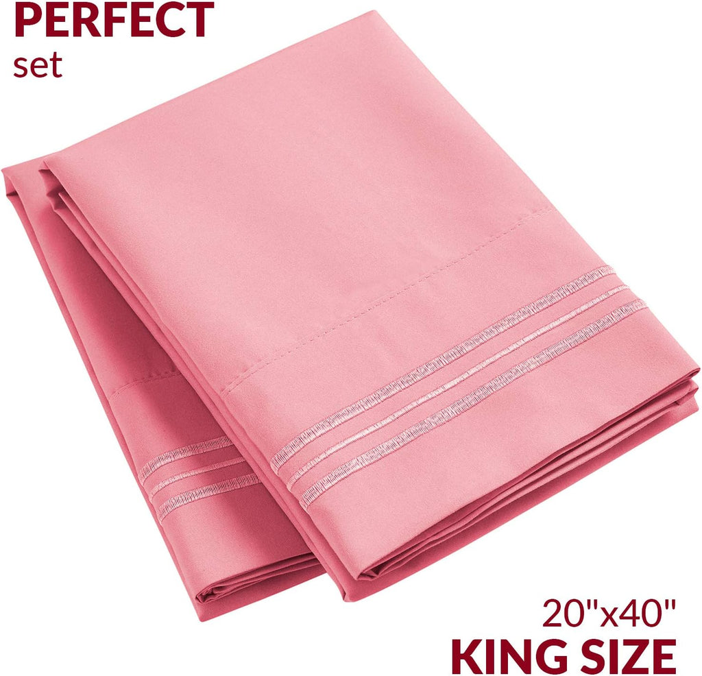Mellanni Pillow Cases - Luxury, Extra Soft, Cooling Pillow Covers - 2 PC Iconic Collection Pillowcases - Envelope Closure (King 20" x 40",…