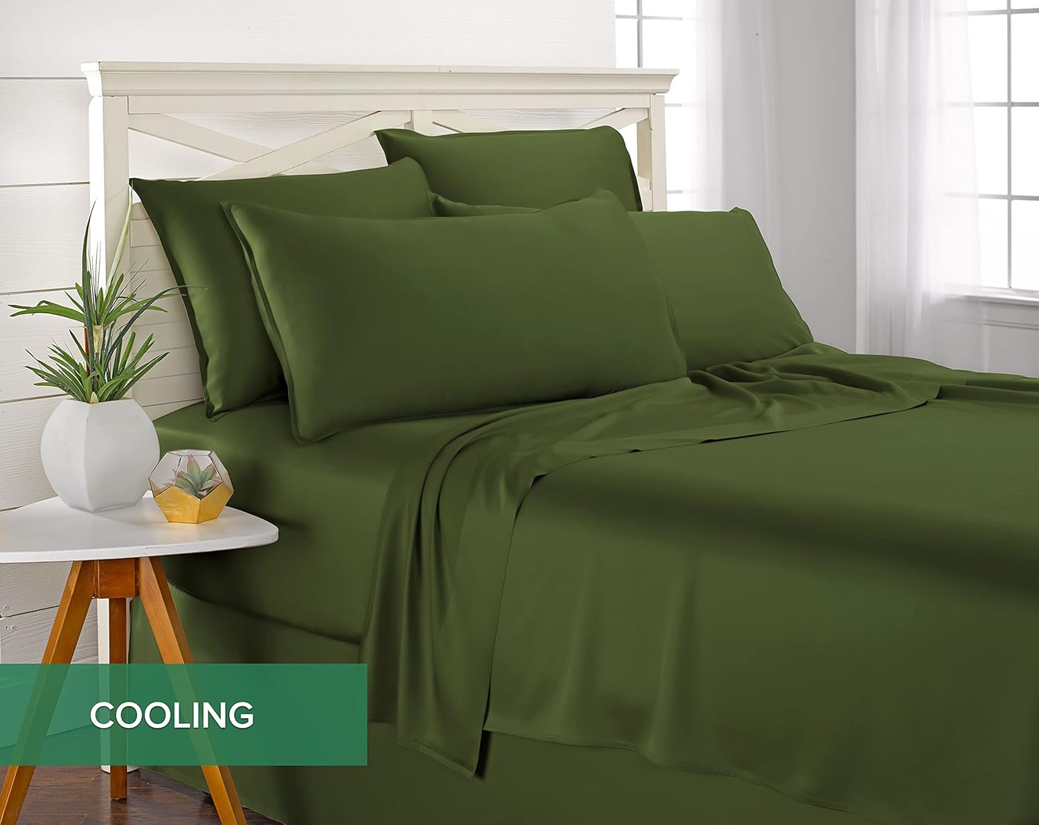 PureBamboo Pure Bamboo King Sheets, Genuine 100% Organic Viscose Derived from Bamboo Bed Sheet Set, Luxuriously Soft & Cooling, Double Stit…