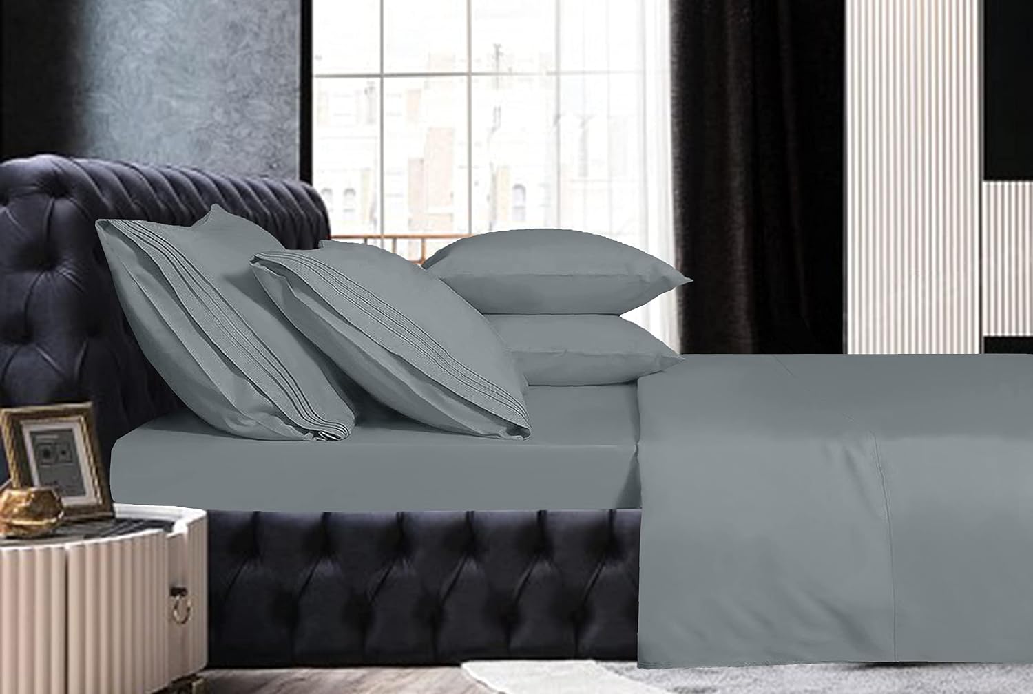 MocassiLuxuryBedding Mocassi King Sheet Set - Luxury Hotel 1800 Premier Bedding Sheets & Pillowcases - Ultra Soft Breathable & Cooling Bed…