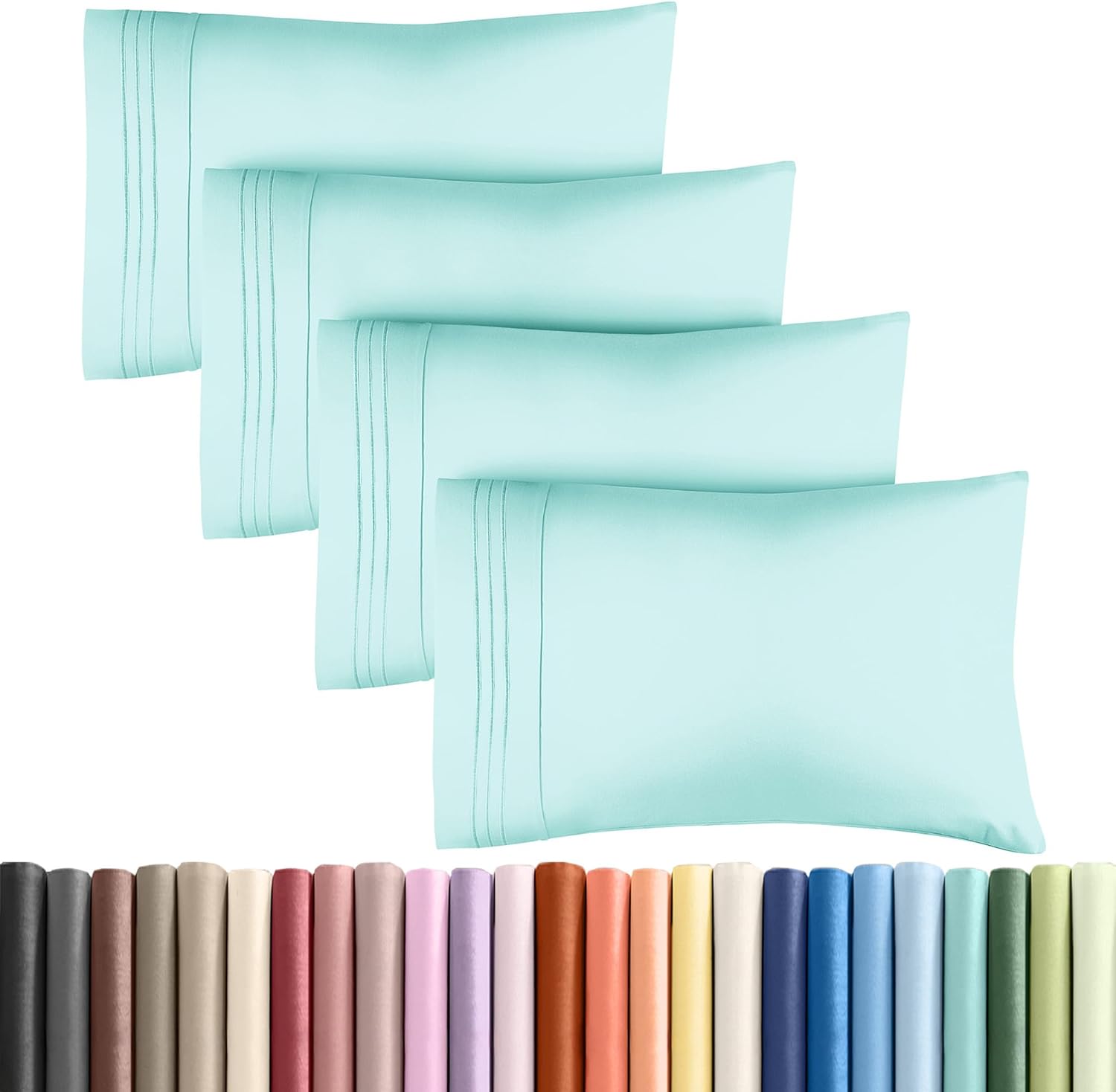 Queen Pillow Cases Set of 4 - Ultra Soft Hotel Quality Pillowcase Covers - Comfy, Cozy & Wrinkle Free - Shrinkage, Stain & Fade Resistant…