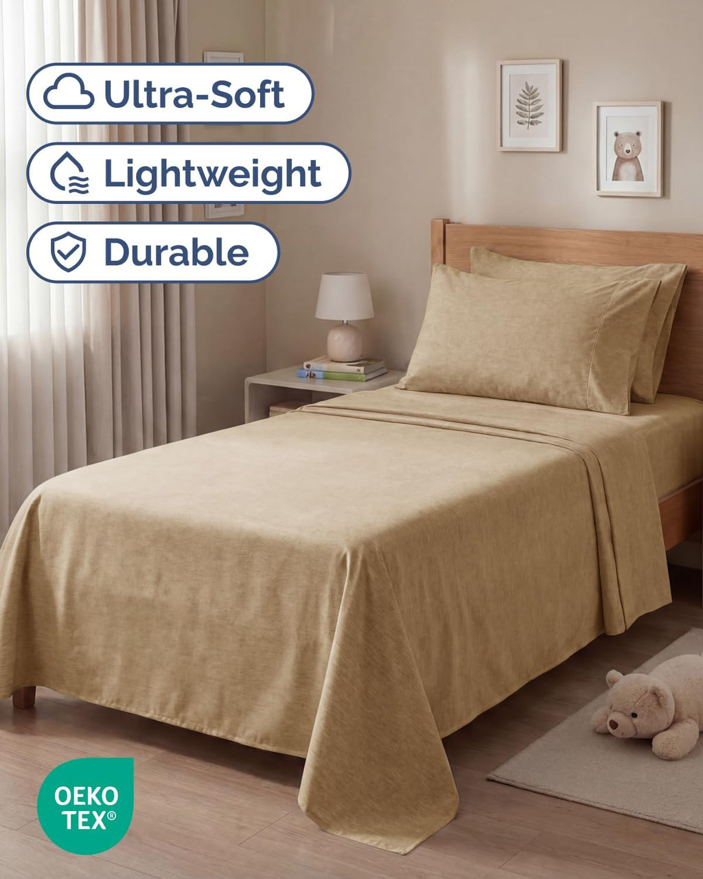 Twin 4 Piece Sheet Set - Comfy, Breathable & Cooling - Soft Hotel Luxury Bedding for Women, Men, Kids, Teens and Children - 1 Flat & 1…