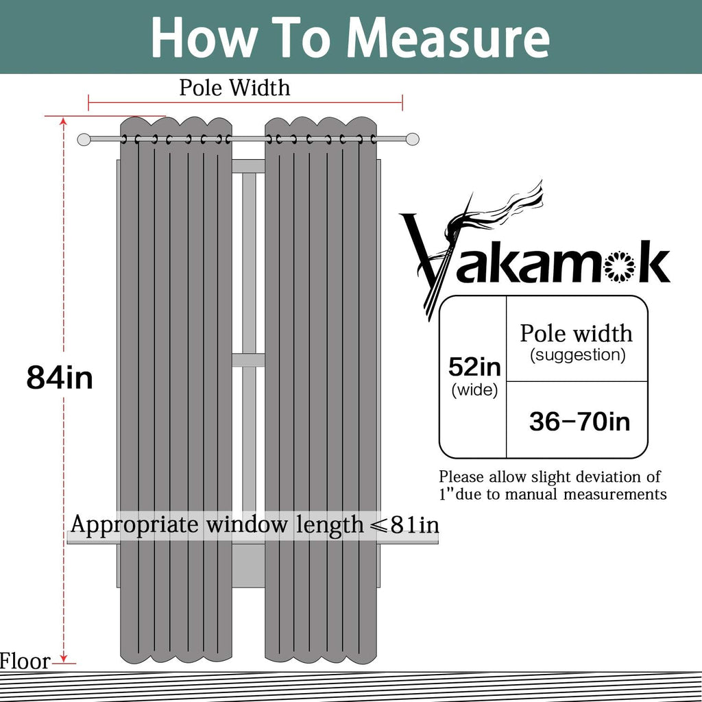 Yakamok Light Beige Room Darkening Thermal Insulated Light Blocking Blackout Curtains 84 inch Long Window Treatment Drapes for Living…