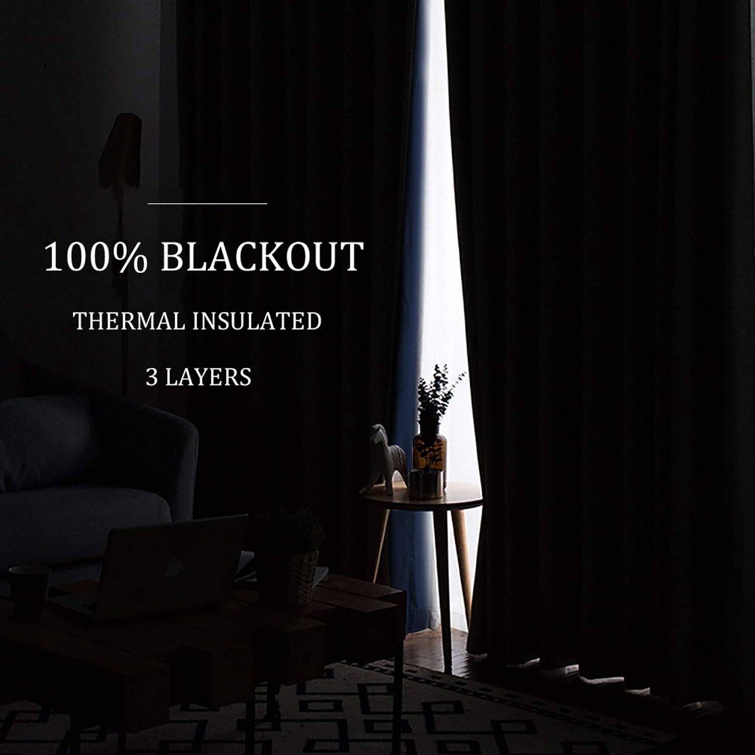 Rybhome RYB HOME 3-in-1 Soundproof - Blackout - Energy Saving Curtains for Bedroom, Soundproof Blanket Curtains for Living Room Boy Nursery…