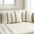 MIULEE Set of 2 Sage Green Boho Decorative Lumbar Pillow Covers 12x20 Inch Farmhouse Rustic Couch Throw Pillows Modern Summer Cushion…