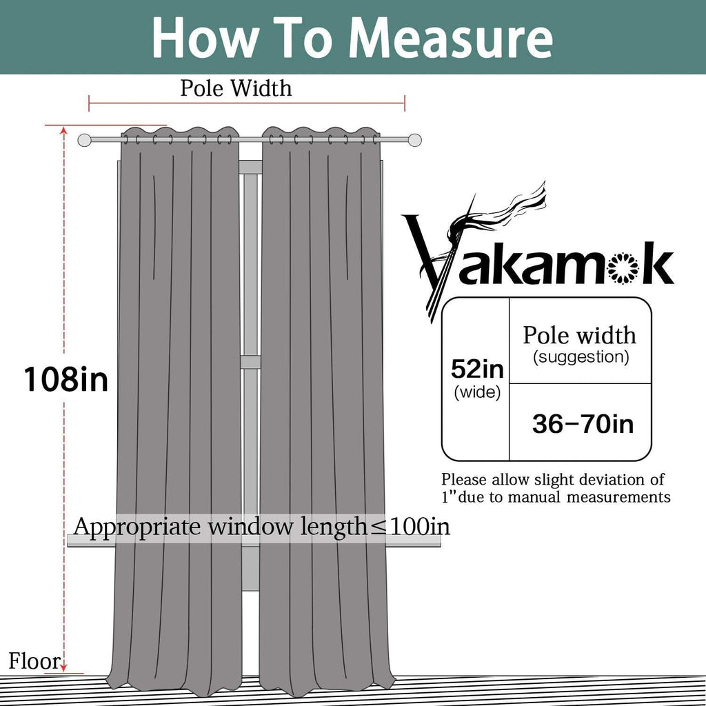 Yakamok Blackout Curtains for Bedroom, Room Darkening Thermal Insulated Grommet Top Drapes for Living Room, Light Beige,52x108 Inch, 2 Panels