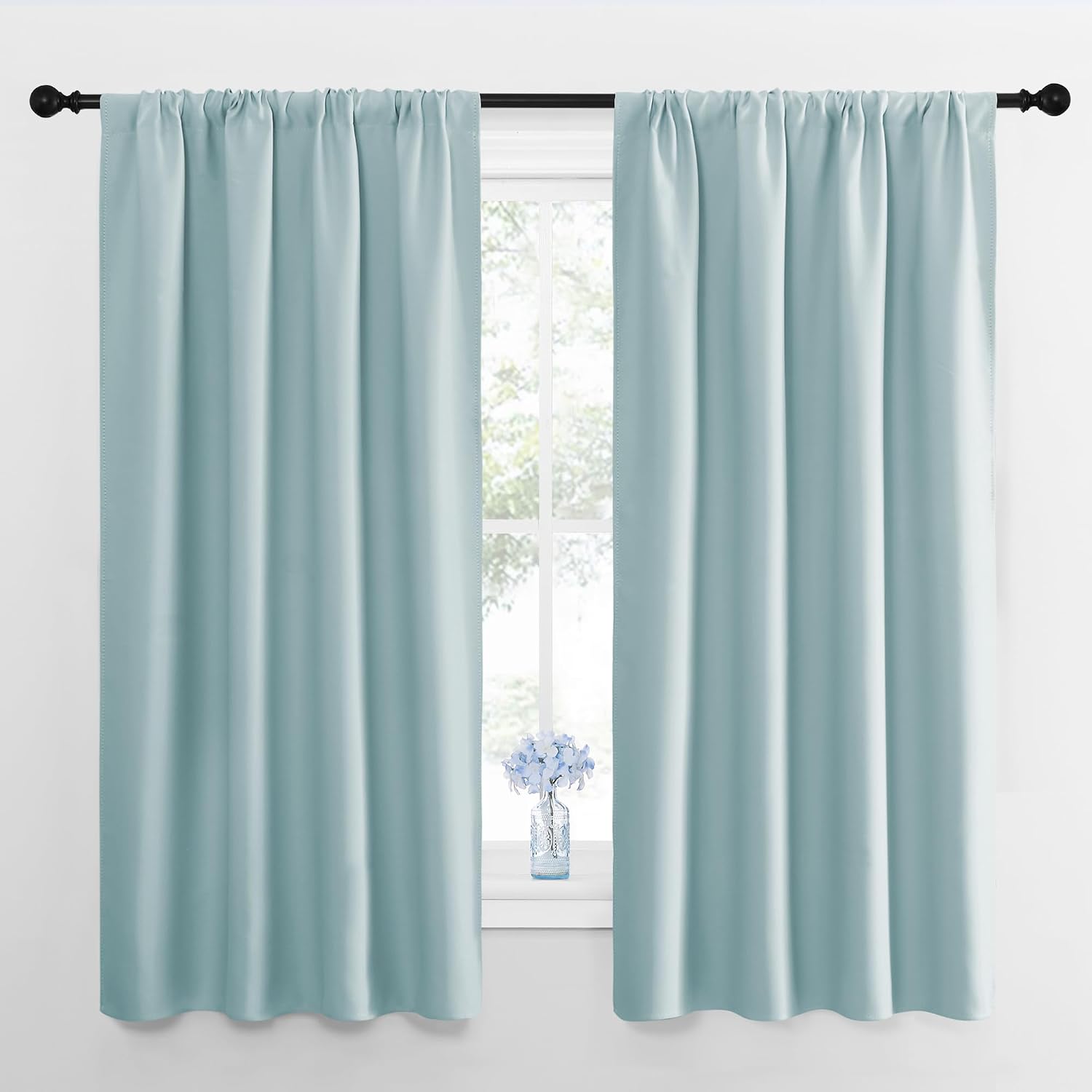 NICETOWN 2 Panels Blackout Curtains, Rod Pocket Thermal Insulated Curtains for Bedroom, Room Darkning Shading Blinds Modern Home…