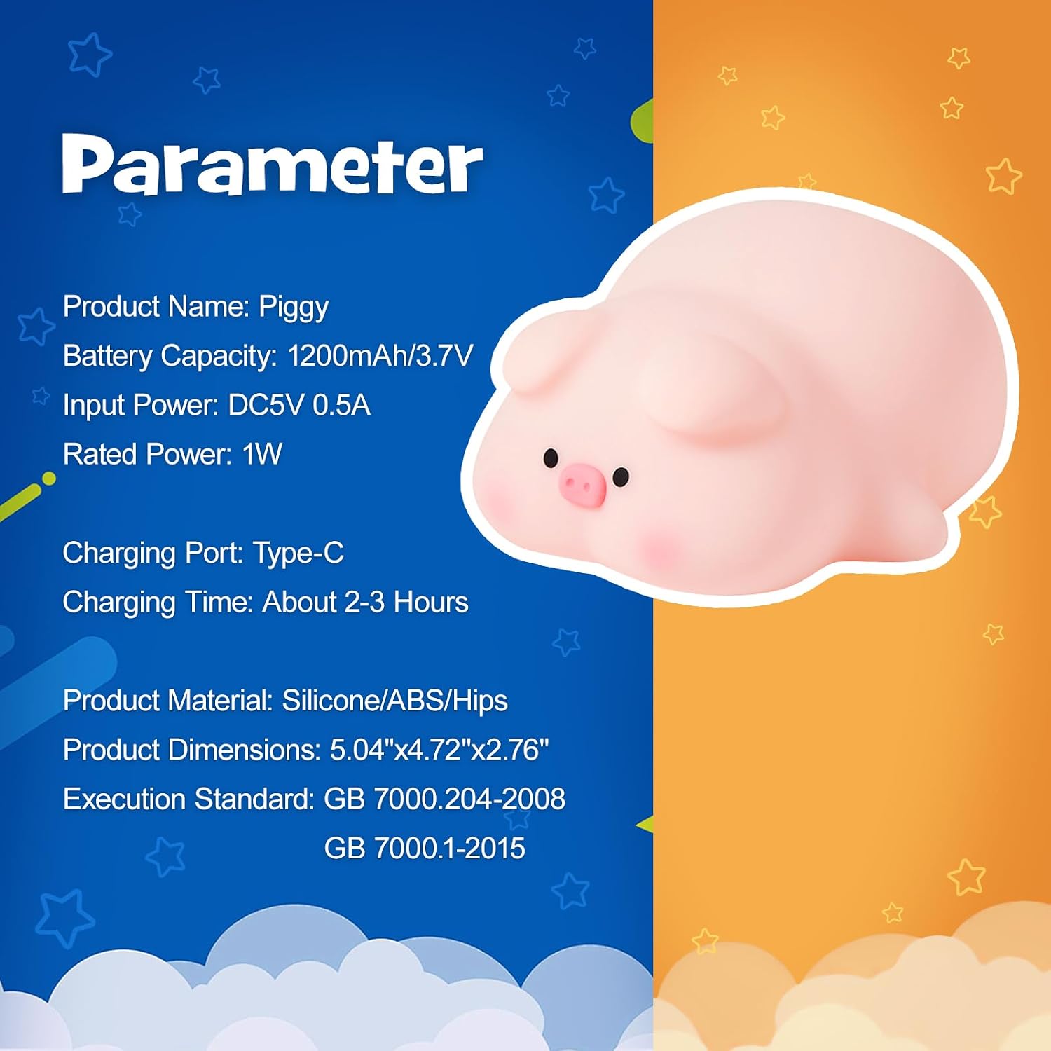 Squishy Pig Night Light 3 Brightness Adjustable Cute Lying Flat Piggy Light with Timer Nursery Breastfeeding Nightlight Rechargeable…