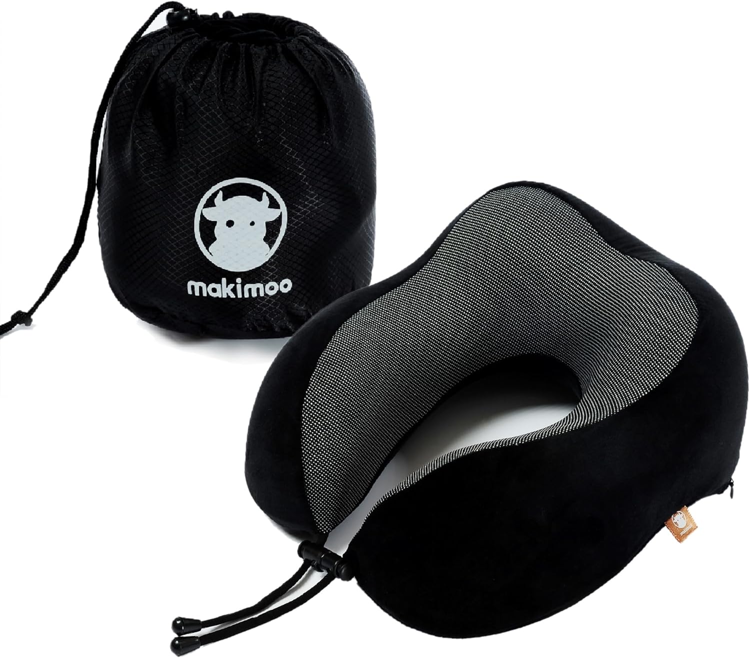 Makimoo Memory Foam Travel Pillow, Neck Pillow with 360-Degree Head Support, Comfortable Ideal for Sleeping on Airplane, Car, Train, Bus an…