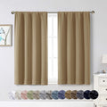 WelvetBLK Taupe Room Darkening Curtains for Bedroom Living Room 45 Inch Length 2 Panels Set, Soft Solid Thermal Insulated Rod Pocket Short…