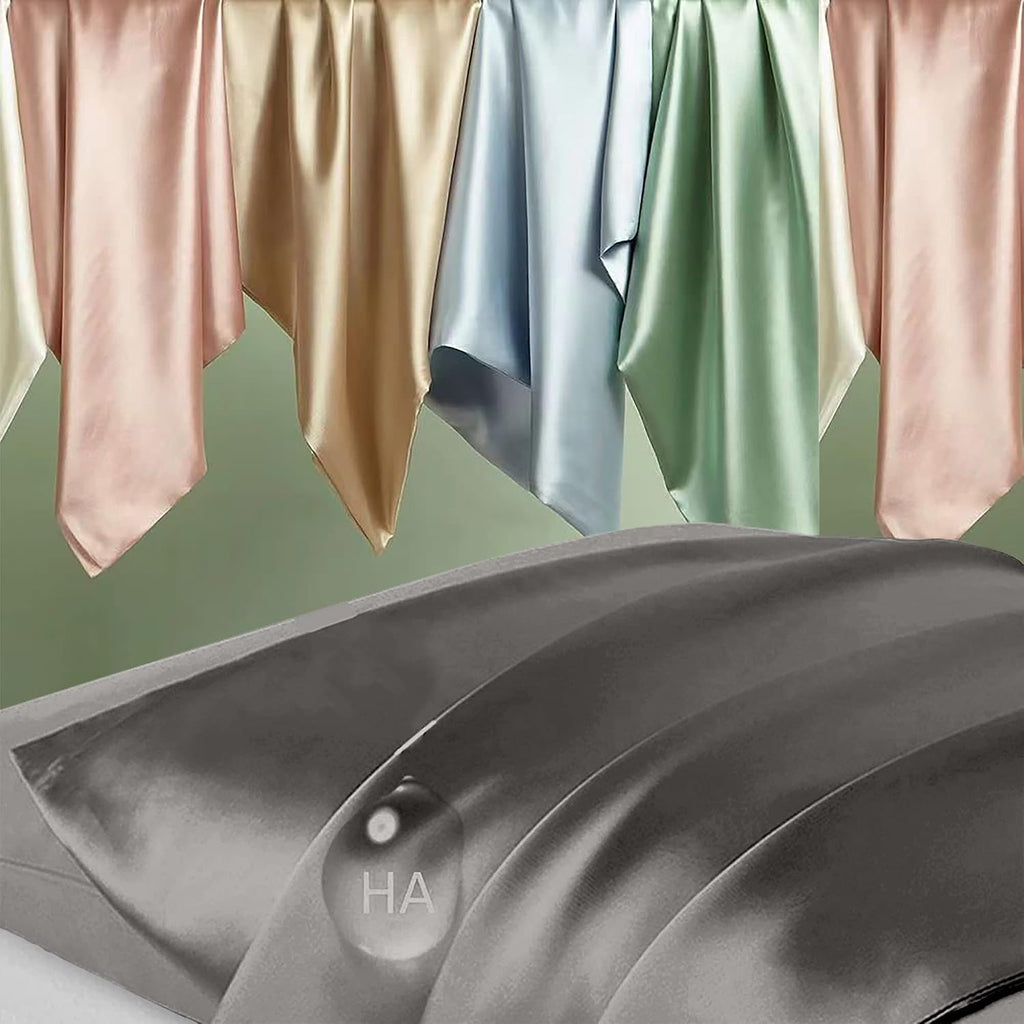 Home Silk Pillowcase for Hair and Skin, Mulberry Silk Pillow Cases Queen Size, Anti Acne Cooling Beauty Sleep Both Sides Natural Silk Satin…