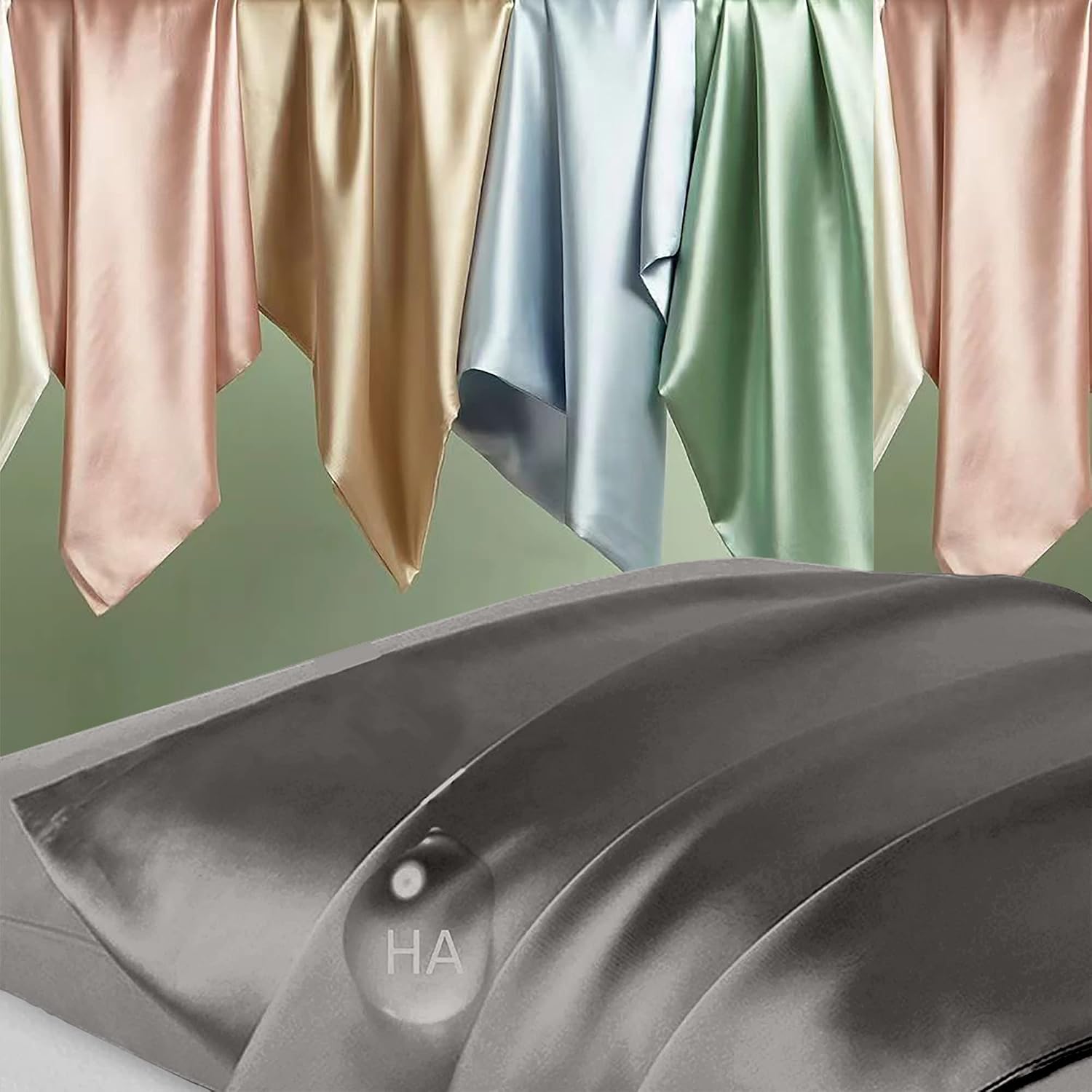 Home Silk Pillowcase for Hair and Skin, Mulberry Silk Pillow Cases Queen Size, Anti Acne Cooling Beauty Sleep Both Sides Natural Silk Satin…