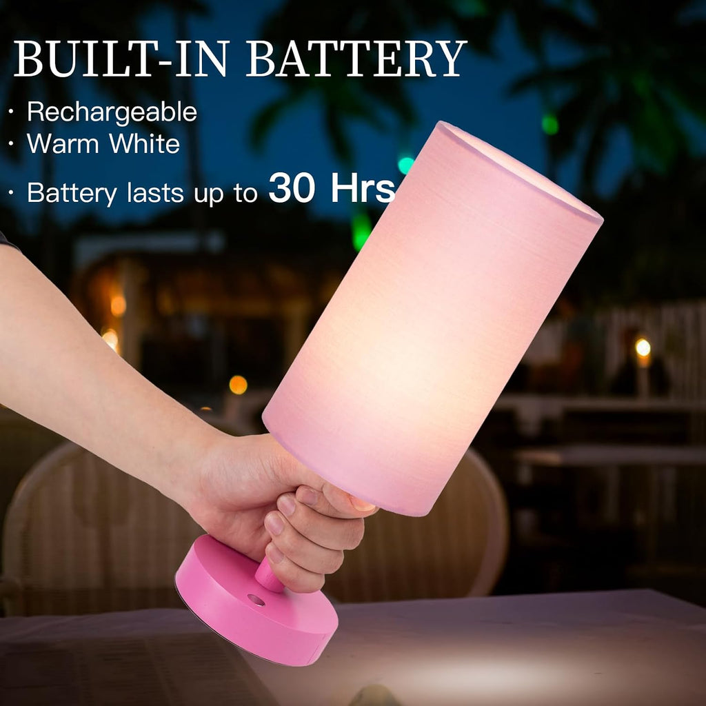 LALISU Small Table Lamp Nightstand Lamp Linen Lampshade Bedroom Wood Base Small Bedside Lamp for Night Stands, Desk Lamps for Reading…
