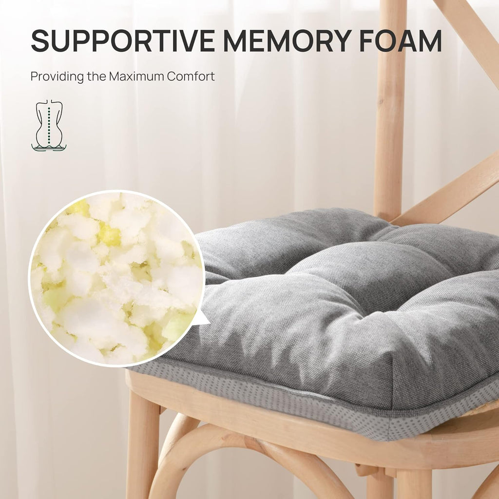 Love's cabin Memory Foam Chair Cushions Set of 4, 15.5"x15.5"x3.5" Indoor & Outdoor Seat Pads for Dining, Kitchen, Office, Patio Chairs…