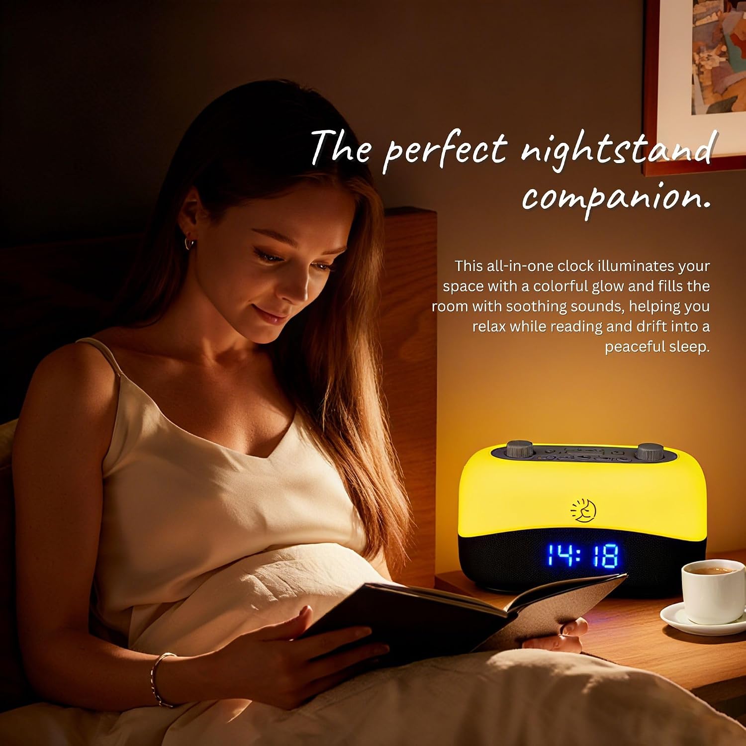 SleepZM Sleep ZM White Noise Machine with 29 Sounds + 16 Colors Digital Alarm Clock & Amber Night Light for Blue Light Blocking, Gentle Wak…