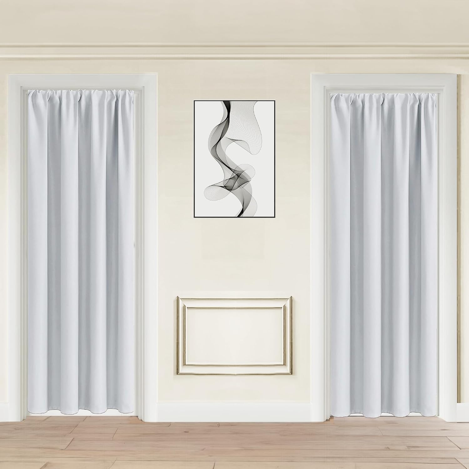 Jiuzhen 80 Inch Length Door Curtains for Doorway, Thermal Insulated Room Darkening Curtains with Tiebacks, Rod Pocket Curtain for Bedroom L…