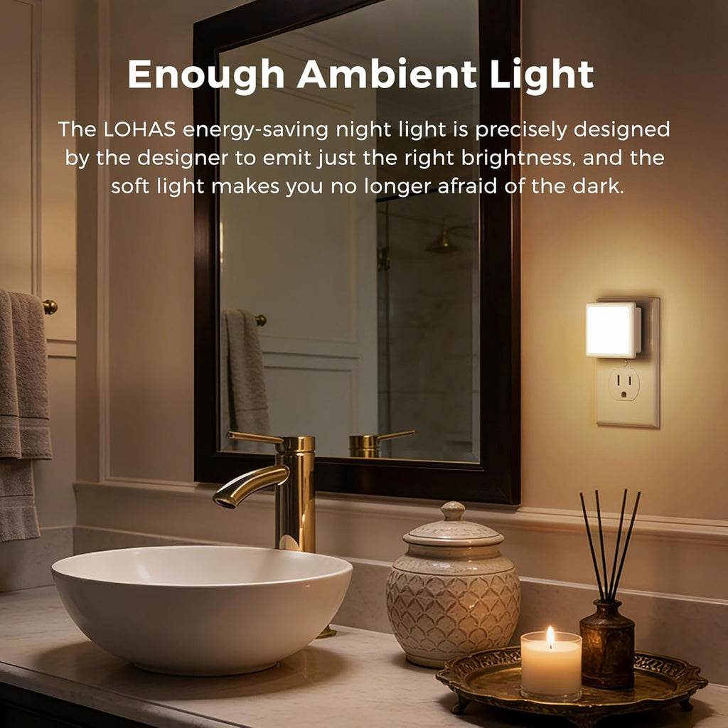 L LOHAS LED 3CCT Night Lights Plug into Wall 2-Pack, 0.3W Plug in Night Light, Dusk to Dawn, Bright Nightlight Auto-On/Off, for Adults…