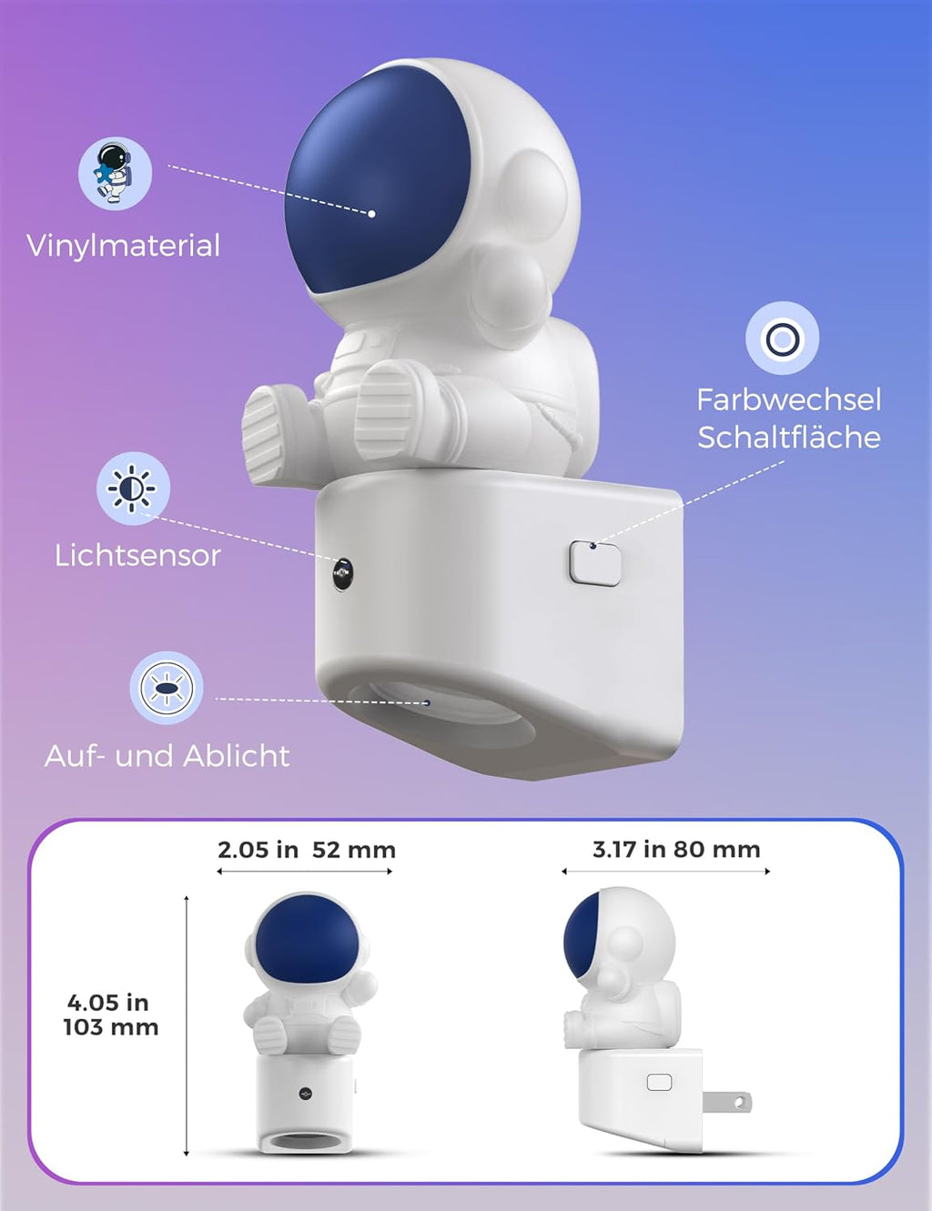 L LOHAS LED Night Light for Kids, 3D Space Night Light Plug in, Dusk to Dawn Nursery Night Lights, RGB+Soft White 3000K, 3 Lighting…