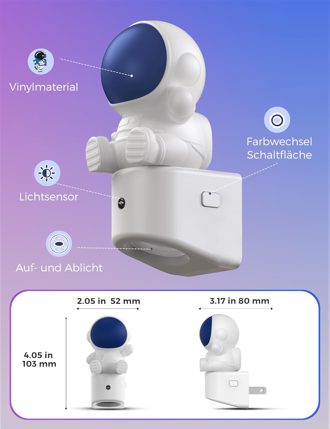 L LOHAS LED Night Light for Kids, 3D Space Night Light Plug in, Dusk to Dawn Nursery Night Lights, RGB+Soft White 3000K, 3 Lighting…