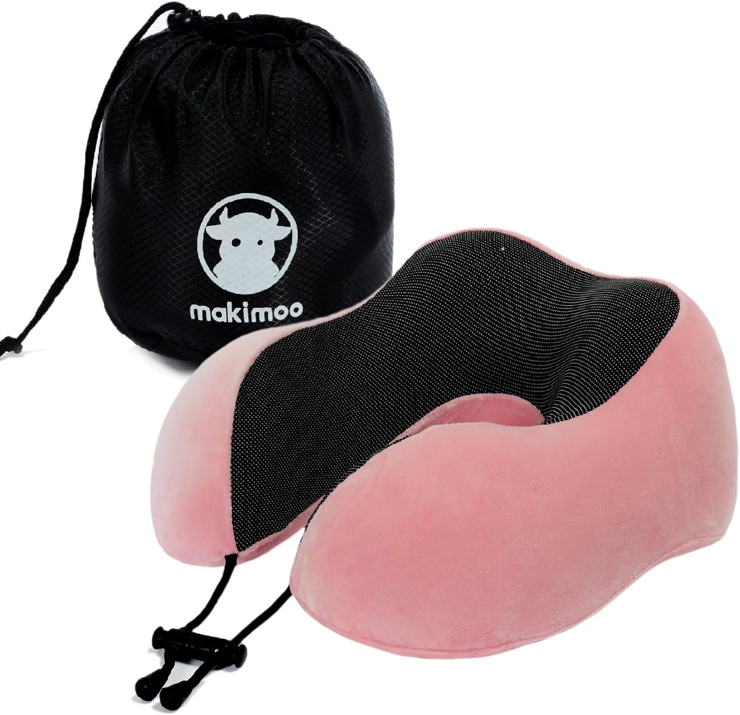 Makimoo Memory Foam Travel Pillow, Neck Pillow with 360-Degree Head Support, Comfortable and Lightweight, Ideal for Sleeping on Airplane, C…