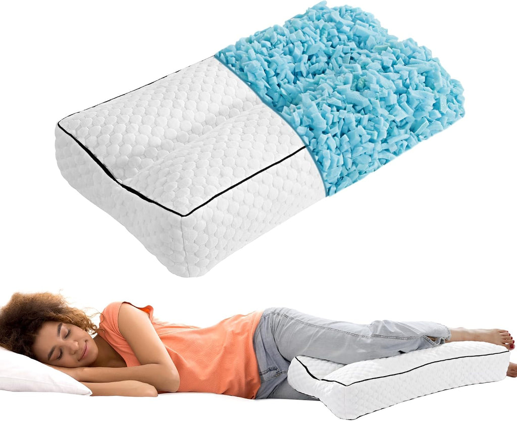 BALAPET Shredded Memory Foam Knee Pillow for Side Sleepers, Pillow Between Legs for Aligns Spine, Supportive Leg Pillow for Pregnancy…