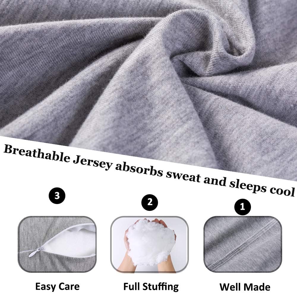 1 MIDDLE ONE Pregnancy Pillow, C Shaped Full Body Pillow for Maternity Support, Pregnant Women Sleeping Pillow with Jersey Cover (Light…