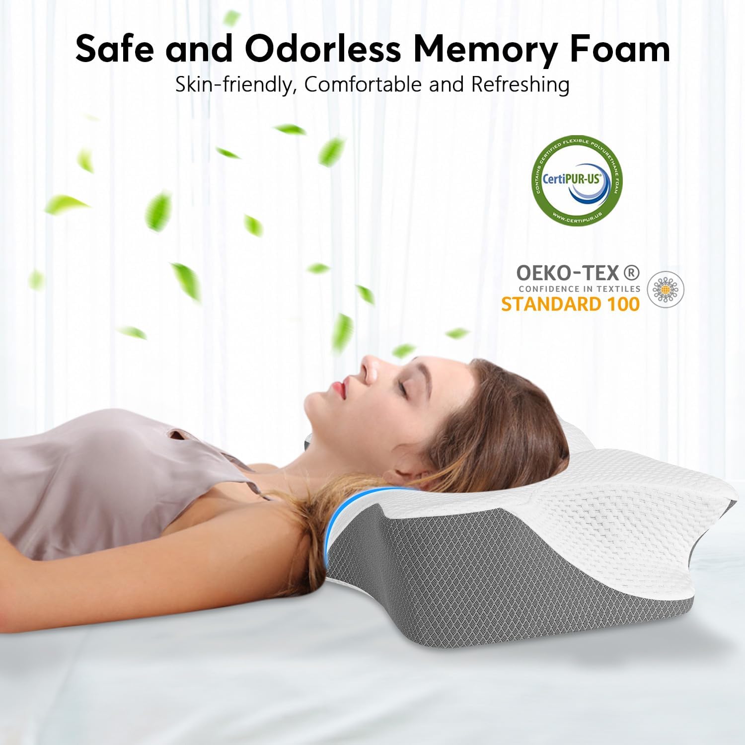AnvoHome Anvo Cervical Neck Pillow for Neck and Shoulder Pain - Memory Foam Pillows for Sleeping, Contour Orthopedic for Side Back Stomach…