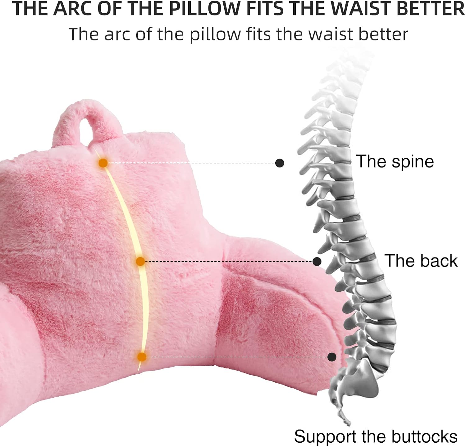 Aimuan Reading Pillow Bed Rest Wedge Adult Backrest Pillow with Arms Back Support for Sitting Up in Bed Cushion Incline Rest Sleeping…