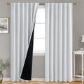 BGment Greyish White 100% Blackout Curtains for Bedroom, 78 Inch Black Out Living Room Panels with Thermal Liner, Rod Pocket and Back Tab…