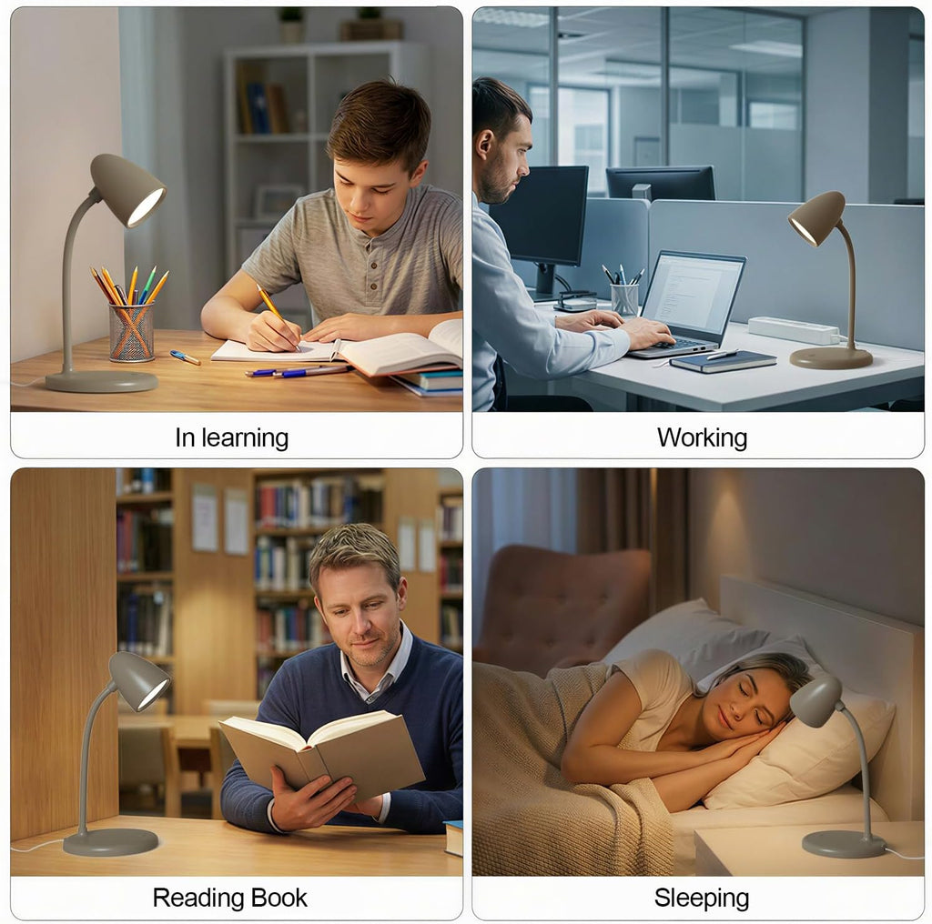 LED Desk Lamp for Home Office,3 Light Colors, Table Lamp, Dimmable Reading Light for Bedside Small Desk Lamp for College Dorm Room, Bedroom…