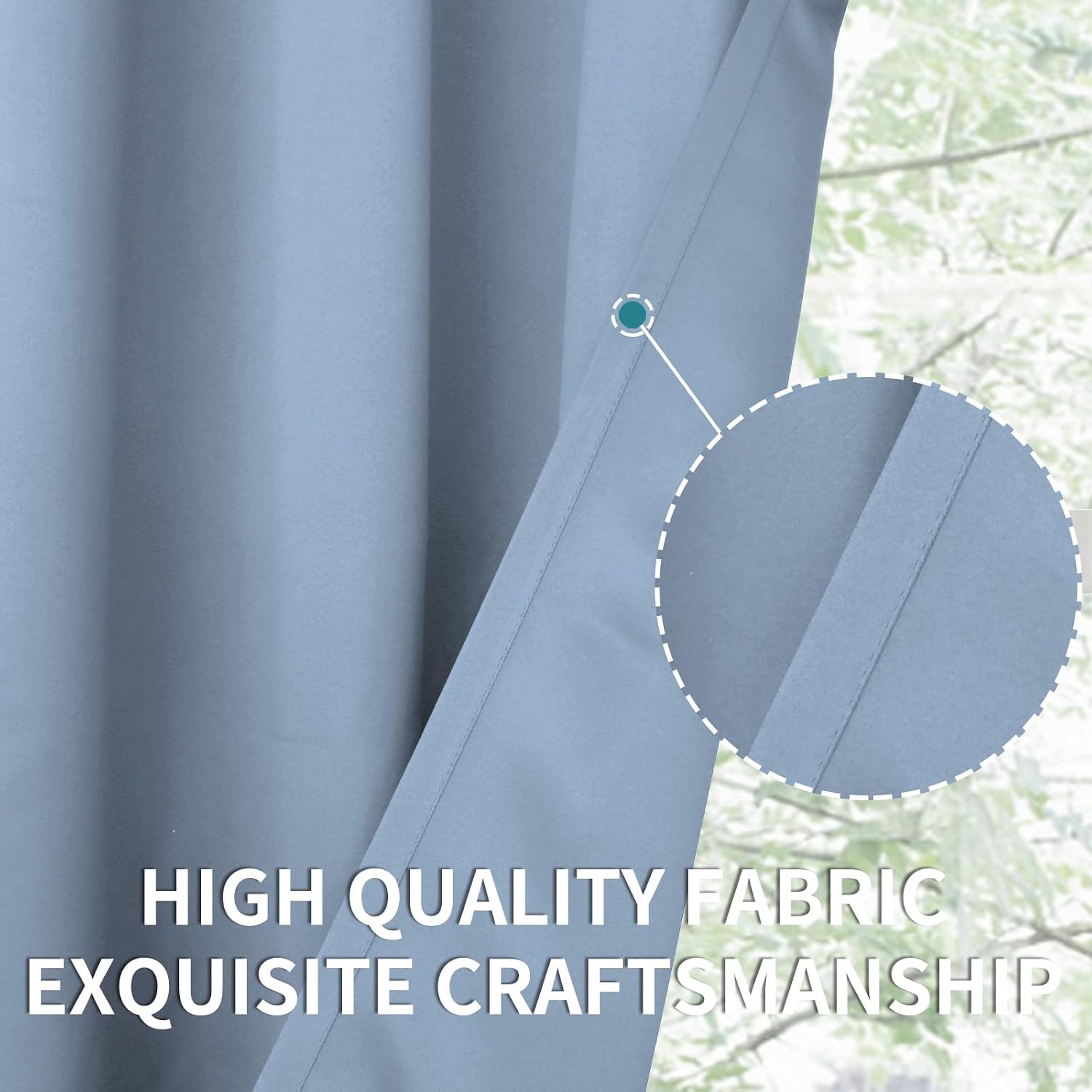 BGment Blackout Curtains for Living Room - Grommet Thermal Insulated Room Darkening Curtains for Bedroom, 2 Panels of 42 x 63 Inch, Spa Blu…
