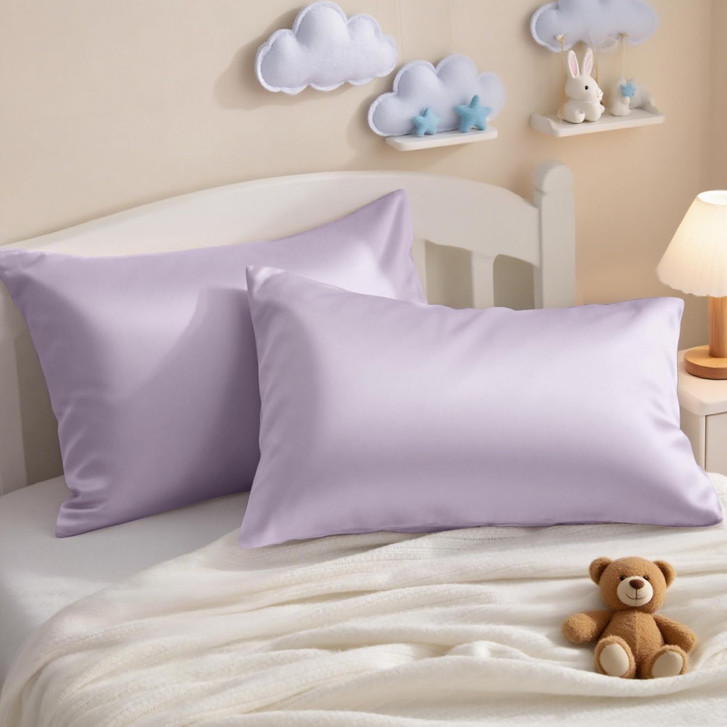 Ntbay 2 Pack Pillows with Egyptian Cotton Pillowcases, Soft Cotton Down Alternative 13x18 Envelope Pillows for Sleeping in Crib Bed - Machi…