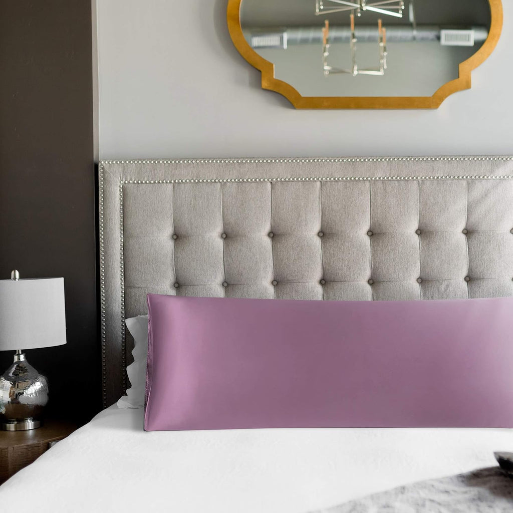 uxcell Body Pillow Cover, 20x60 Inch Mauve Silky Satin Body Pillowcases for Hair and Skin, Soft Cooling Smooth Pillow Case with Envelope…