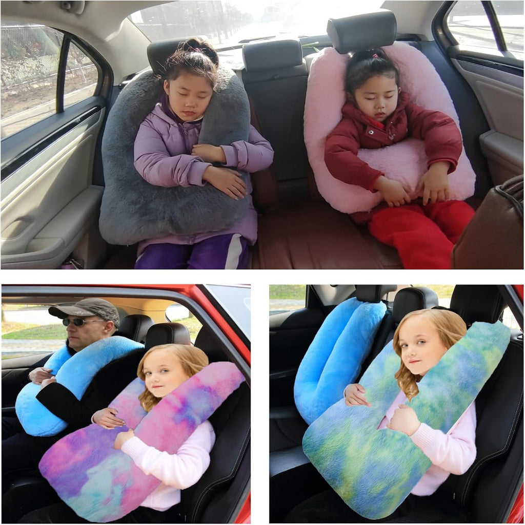 FHSGGP Travel Pillow Car Pillow Kid Car Sleeping The Sleeping Aid for Adults and Kids on Road Trips Kids Travel Pillow Colorful Purple