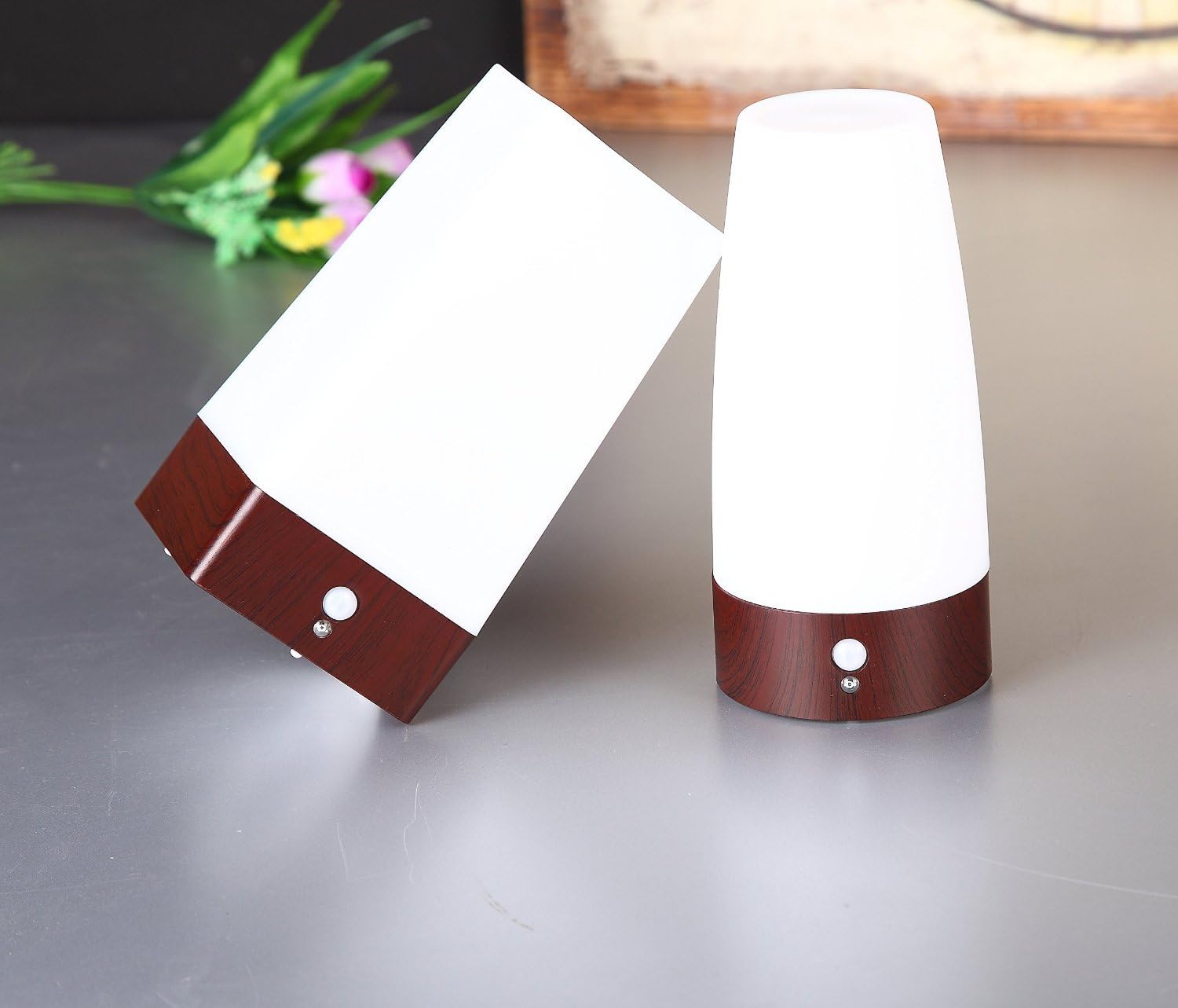 ZEEFO Motion Sensor LED Night Light 3 Modes Battery Powered LED Table Lamp, Sensitive Lights Stairway Bedroom/Bathroom Hallway Emergency…