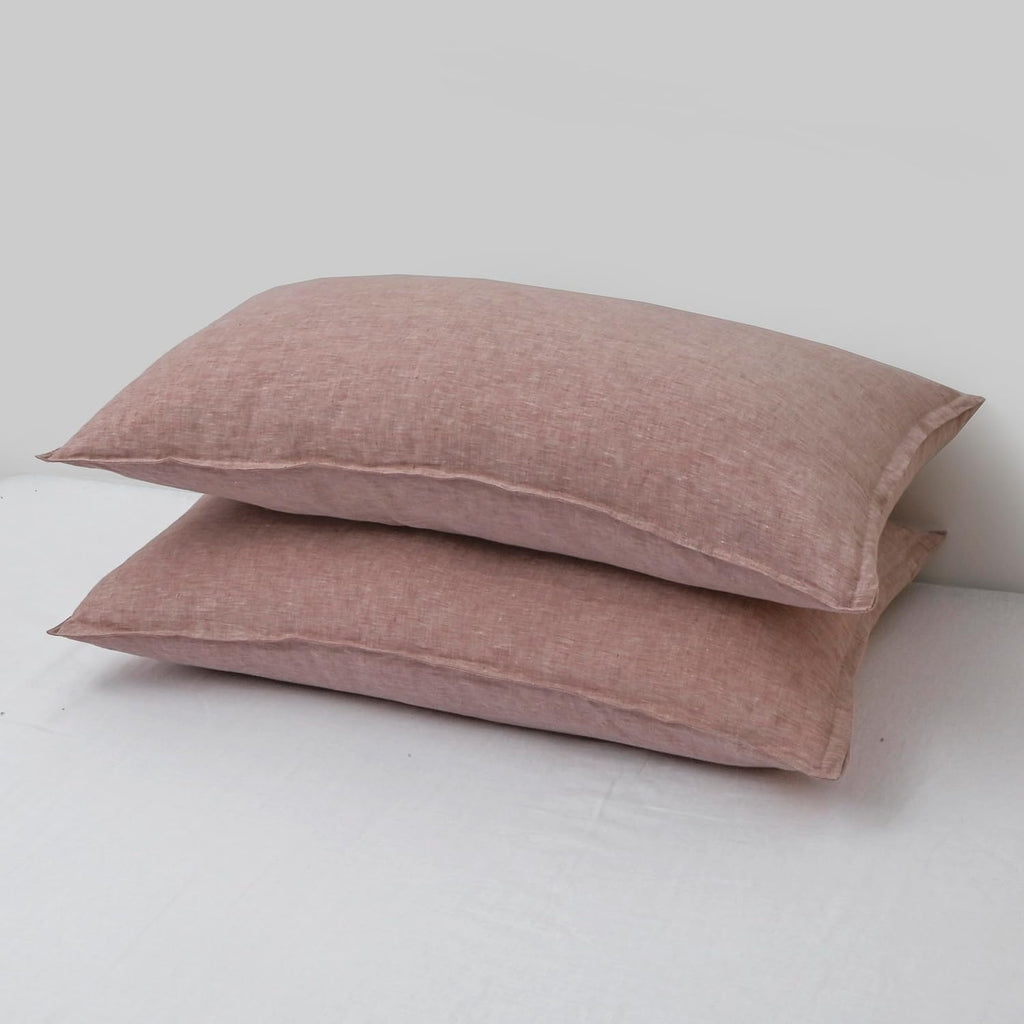 Chuffed Linen Pillowcases 2 Pack 100% Linen Standard Pillow Cases, Breathable and Cooling Washed Pillowshams with Zipper Closure, 20x36 Inc…