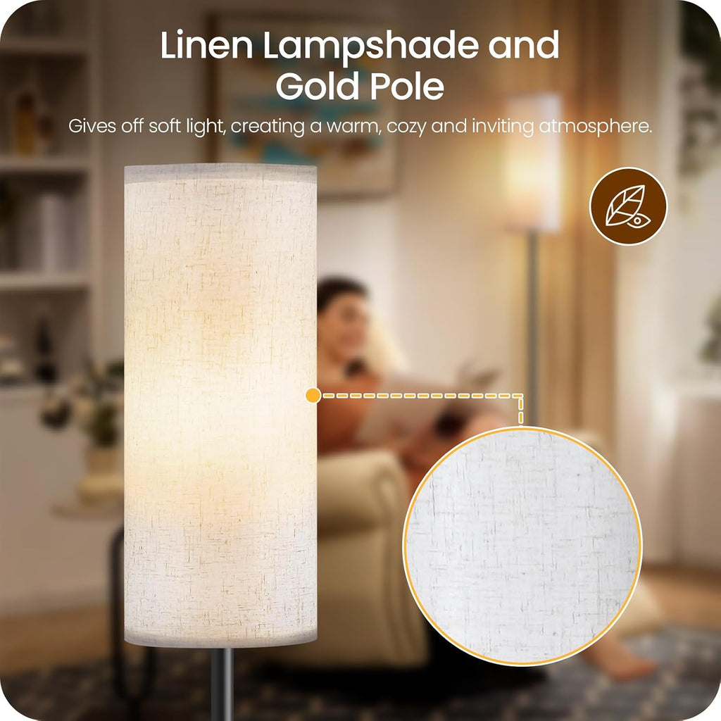 2 Pack Dimmable Floor Lamps for Living Room with 2 Remotes and Foot Switch, Corner Floor Lamp, Standing Tall Lamp, 10W 900LM LED Bulb…