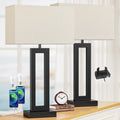 Seealle 26.3in Big Bedroom Table Lamps Set of 2 -Touch Control, 3 Way Dimmable, USB C+A Charging, LED Bulbs, Easy Assembly