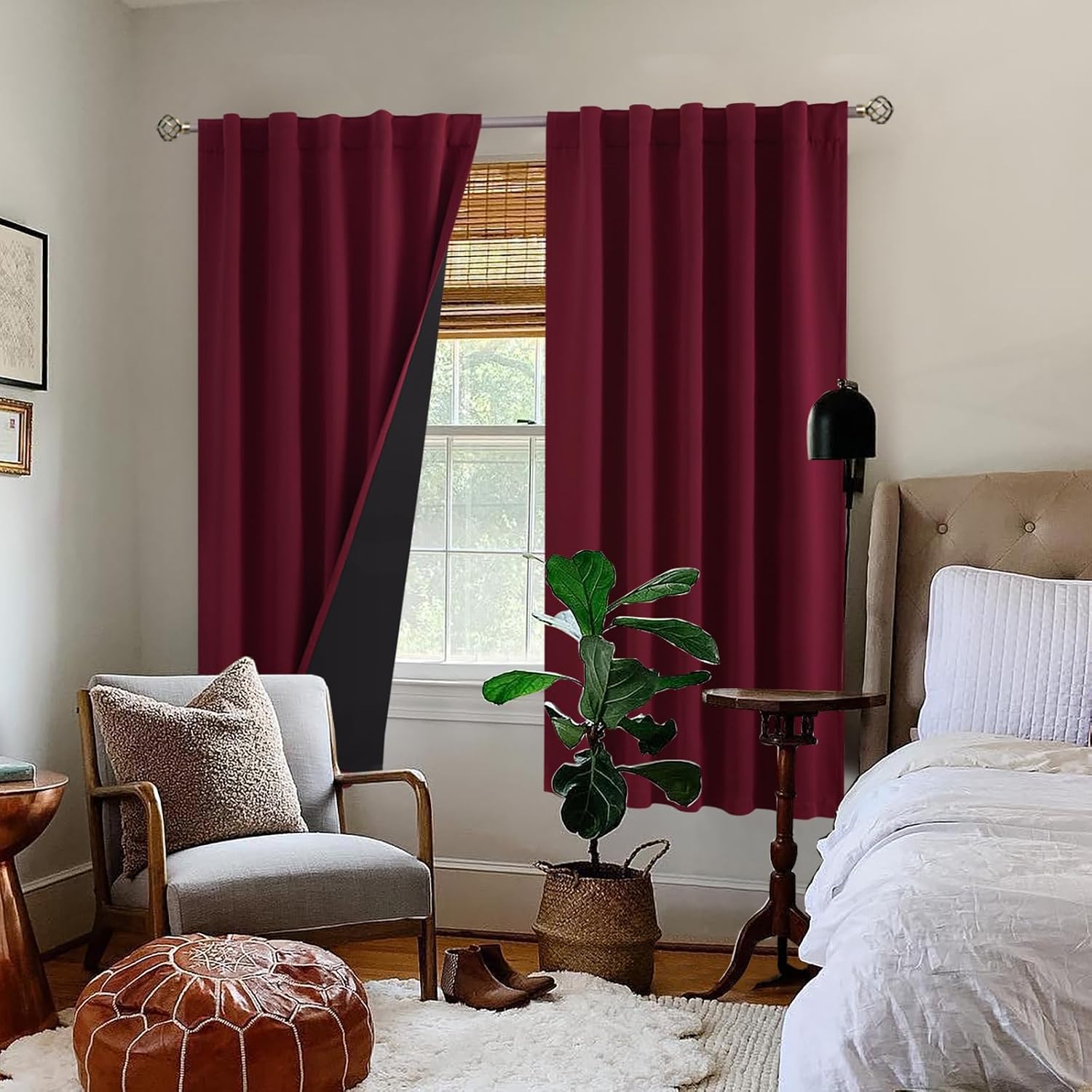 BGment Full Blackout Curtains with Insulated Lining Curtains 72 Inches Long, Rod Pocket and Back Tab Double Layer Room Darkening Window…
